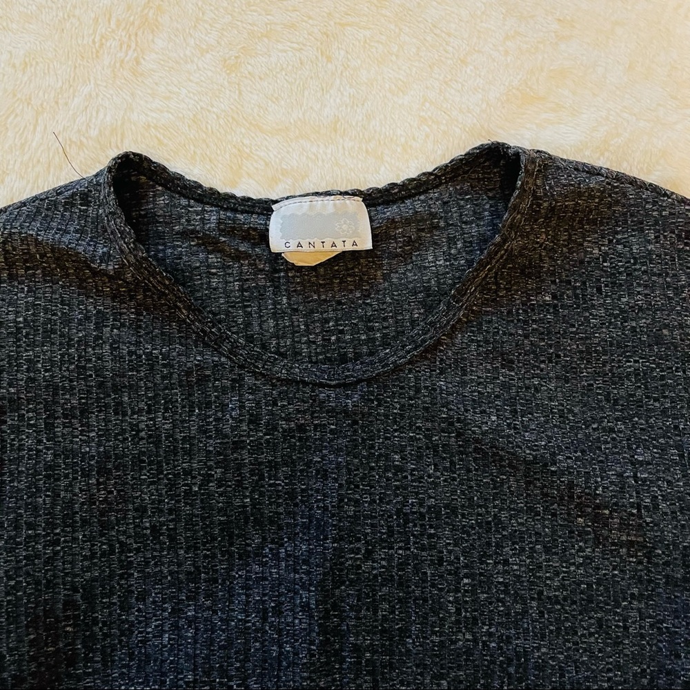 Grey Ribber 3/4 Sleeve Top - Picture 6 of 8
